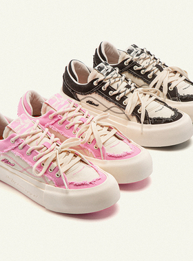 MATNUT HAPPY HOUR 黑色 粉色 小众 百搭 厚底增高 情侣休闲 板鞋