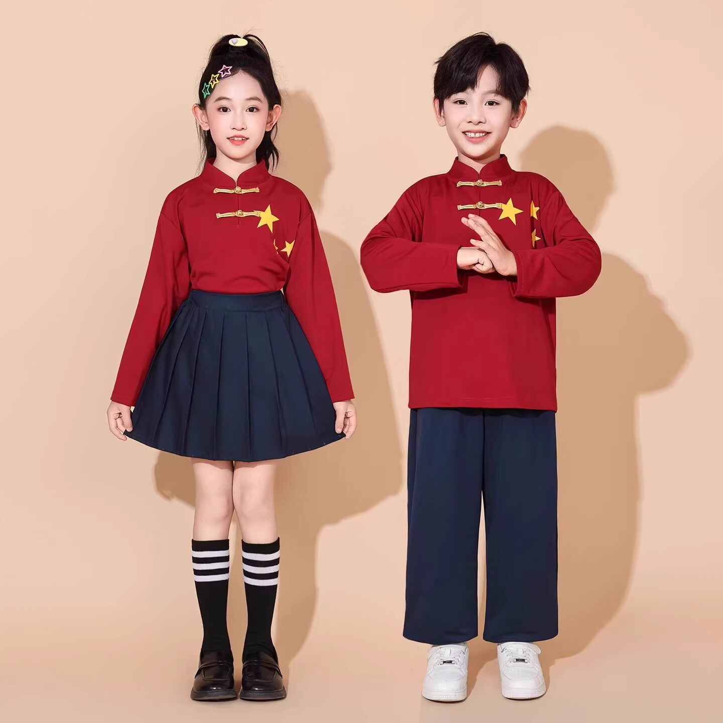 小学生中国风盘扣合唱演出服