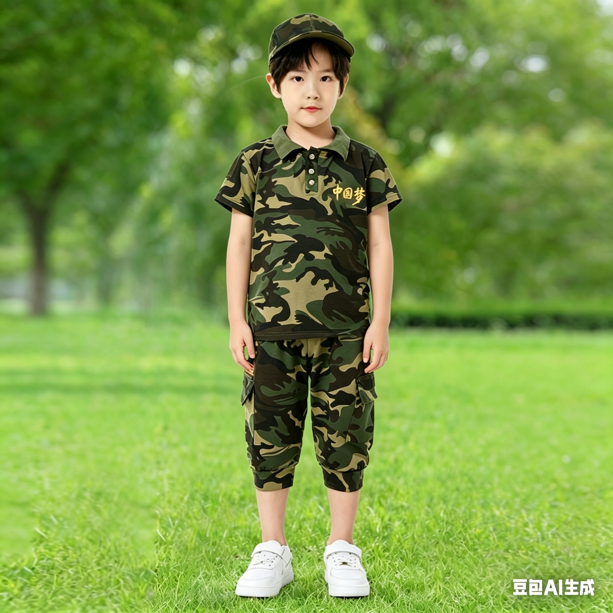 迷彩服儿童套装男女童夏令营短袖夏装小学生军训服幼儿特表演
