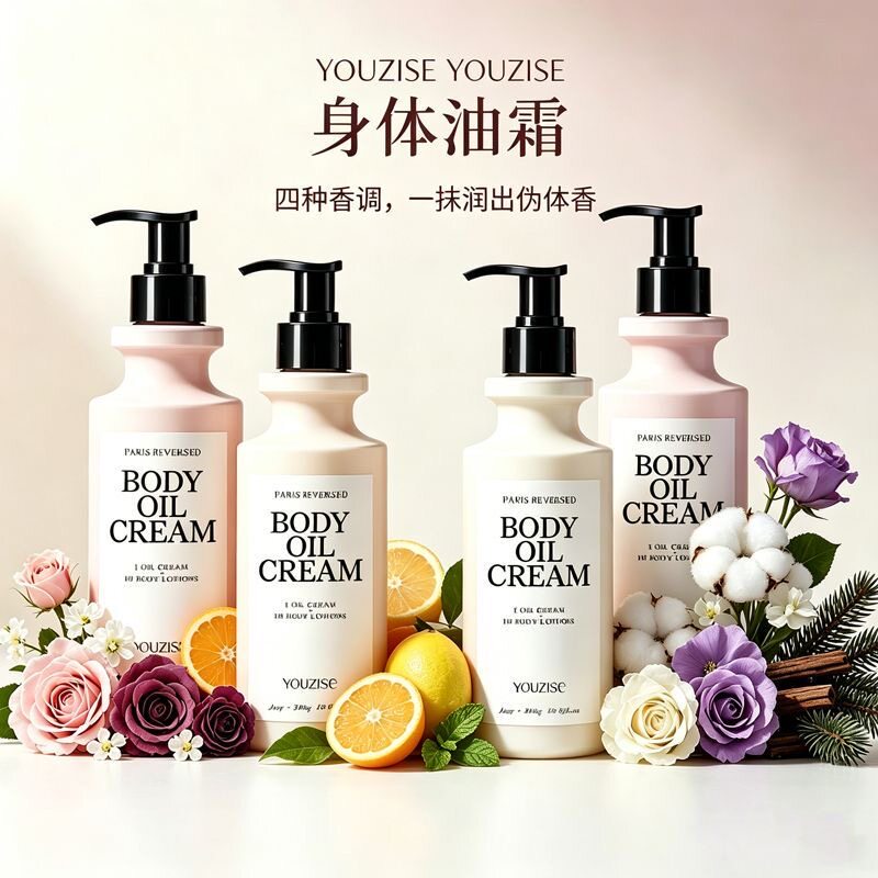 优姿色植萃香氛身体油霜保湿补水清爽不粘腻邂逅真我润肤乳300g