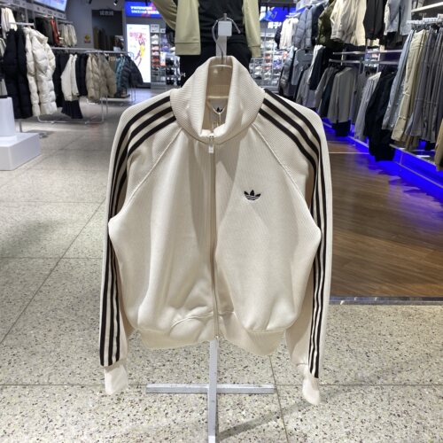 Adidas阿迪达斯三叶草外套女刺绣logo针织立领运动夹克 KQ5490