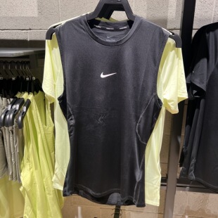 Nike耐克男子透气速干紧身无袖训练上衣黑色健身背心FB7915-010