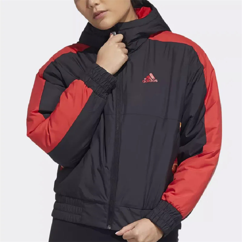 正品Adidas阿迪达斯秋冬女子保暖防风运动休闲棉服连帽外套HI3266