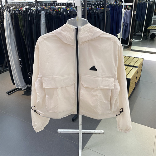 Adidas/阿迪达斯女子夏季新款连帽梭织休闲运动外套IS0661 IS0660