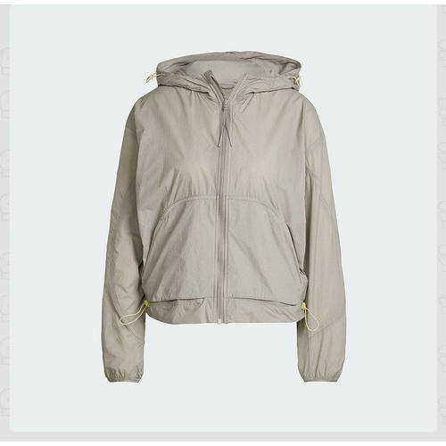 Adidas/阿迪达斯新款连帽时尚风衣外套女短款宽松梭织夹克 JC5115