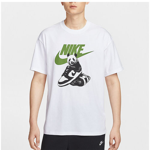 Nike耐克夏季新款时尚男士宽松休闲熊猫印花透气短袖 HQ9245-100