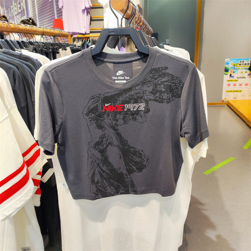 正品NIKE耐克女子夏新款简约百搭休闲运动透气短袖T恤 HF7396-060