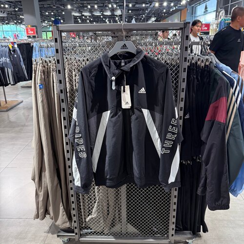 Adidas阿迪达斯秋冬季男女梭织立领运动休闲撞色外套夹克 IS5146