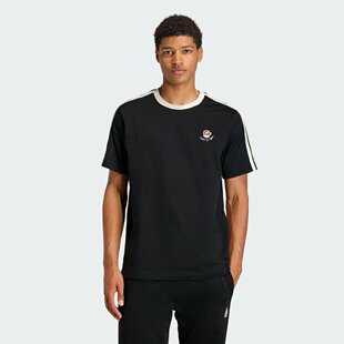 adidas阿迪达斯三条纹舒适棉质针织T恤2026夏男休闲短袖KG5413