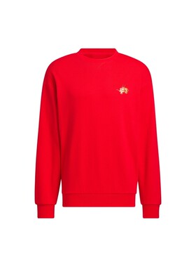 Adidas阿迪达斯运动长袖男红色牛年本命年套头衫圆领卫衣JE6108
