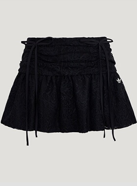 Adidas阿迪达斯三叶草女26新款蕾丝百褶运动潮流个性短裙 KU4761