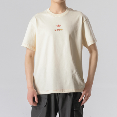 Adidas阿迪达斯三叶草男子日常时尚运动休闲透气短袖T恤KC1429