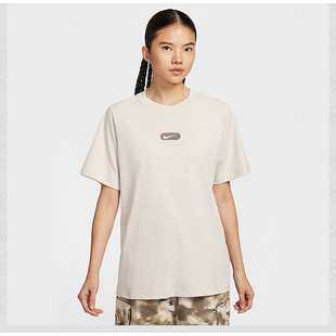 Nike耐克短袖女子夏新款运动宽松背后图案印花圆领t恤HQ1699-104