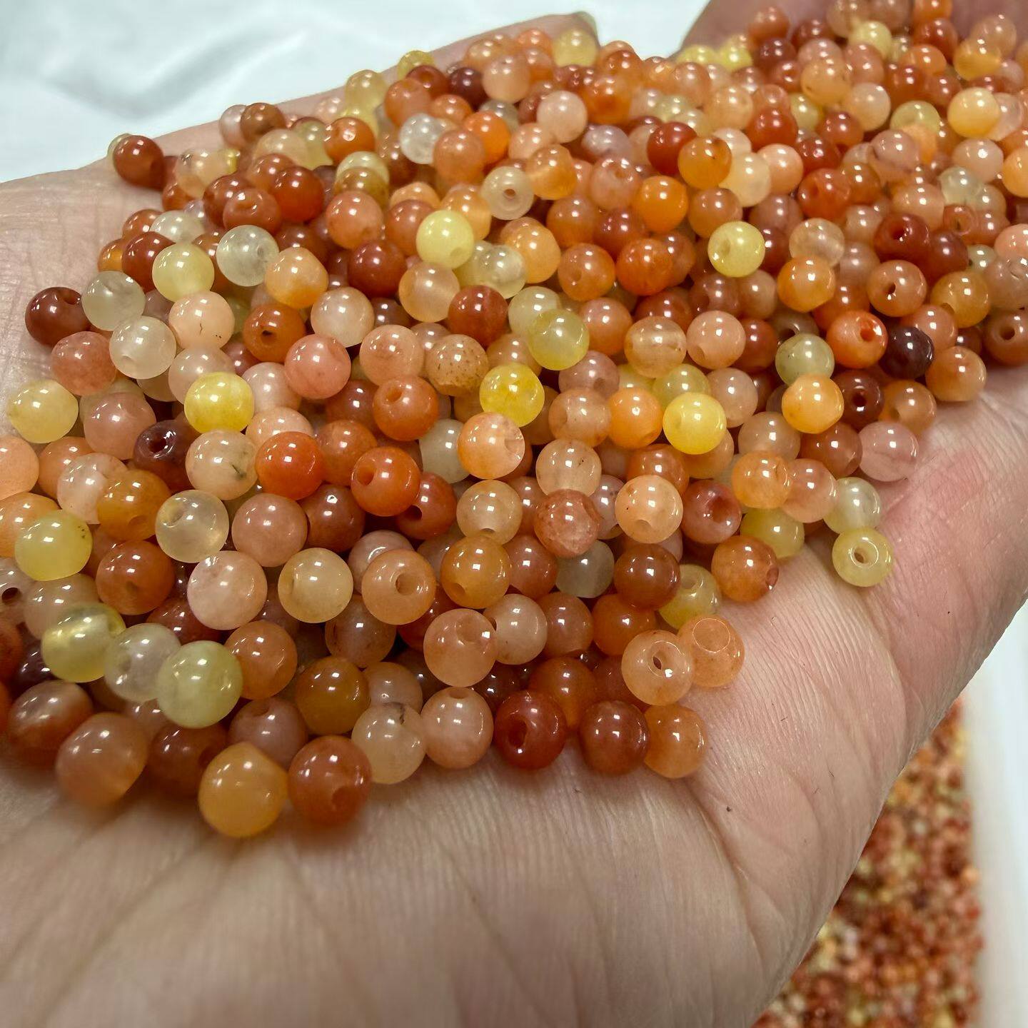 天然金丝玉 黄龙玉 巴山散珠手工串珠配件材料玉石装饰配件