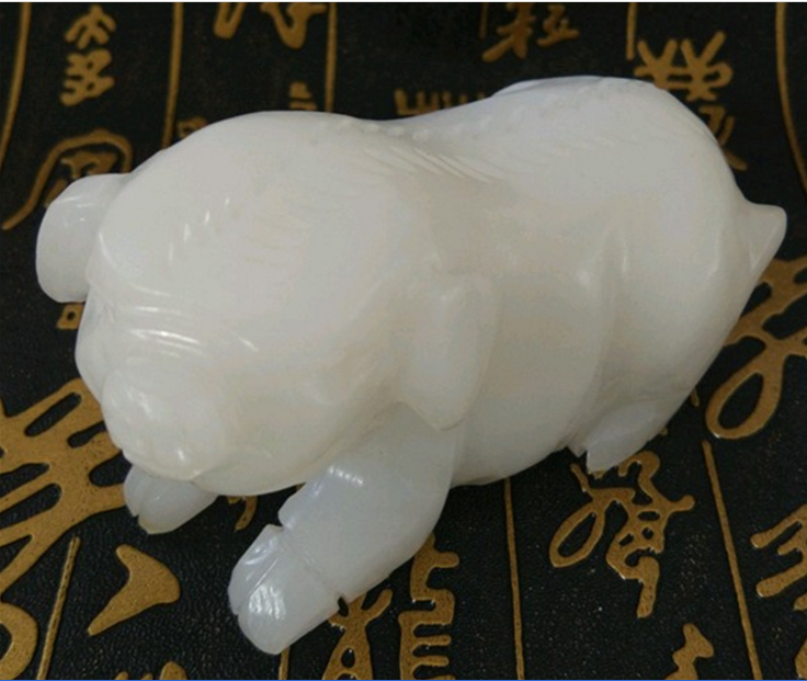 阿富汗玉十二生肖亥猪白玉摆件新品实拍特价优质吊坠特惠包邮 - 实物图