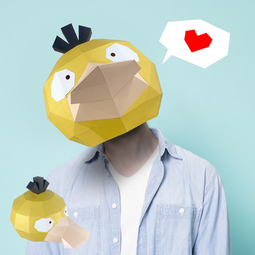 搞怪手工成人动物纸模面具道具