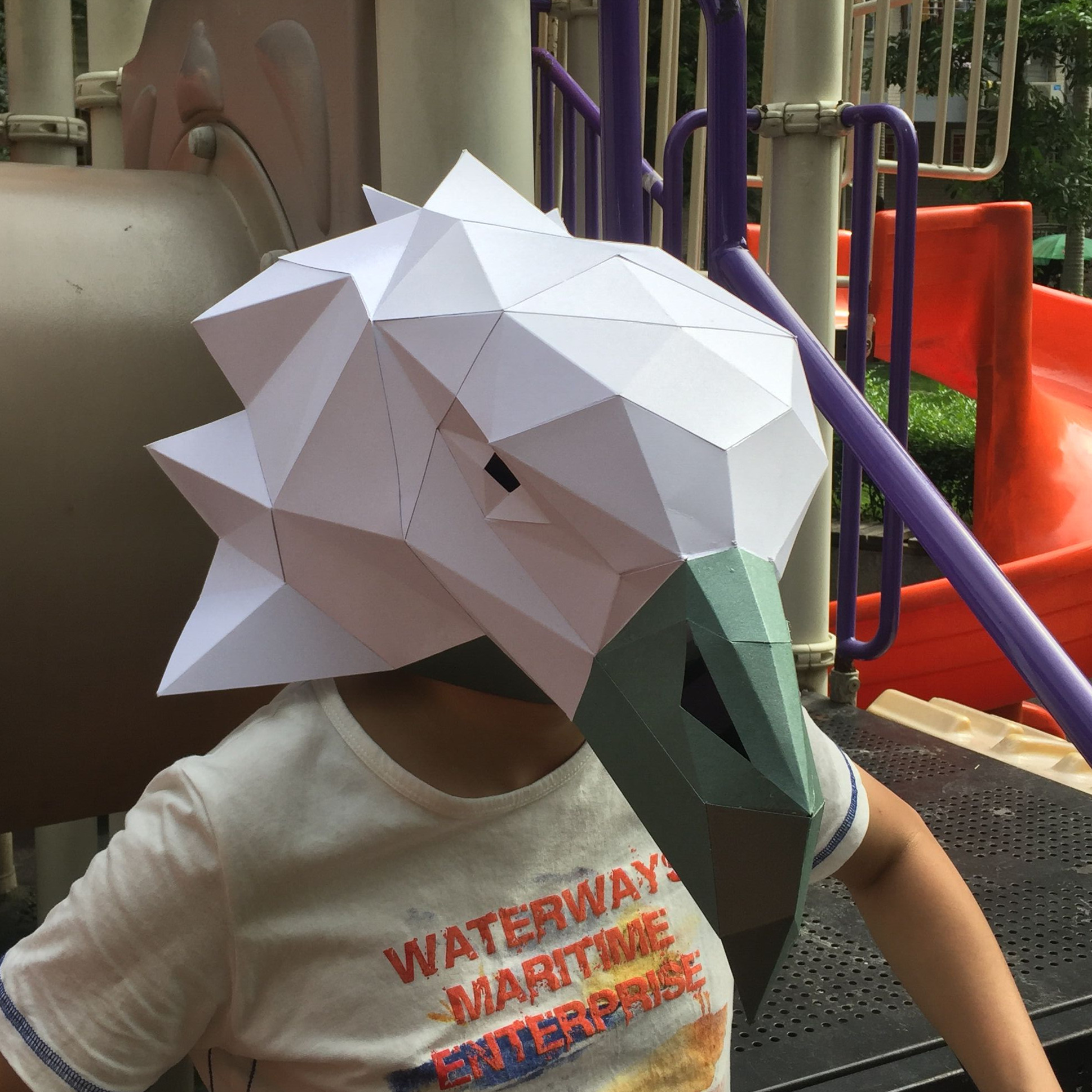 万圣节派对老鹰创意头套面具纸艺纸模diy手工材料化妆舞会拍照cos