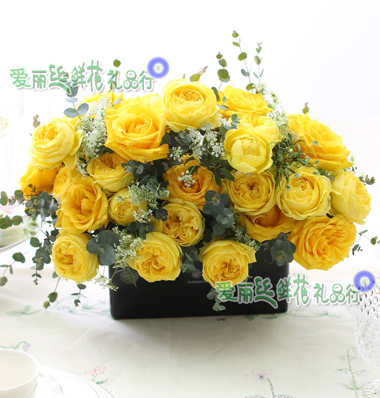 签到台鲜花桌花布置 鲜花婚礼会场布置酒会大长型餐桌花 鲜花会议