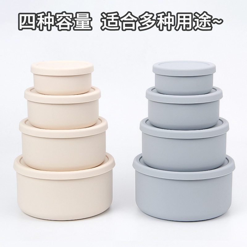 硅胶泡面碗保鲜盒冰箱储存密封粮食罐微波炉耐高温带盖午餐便当盒