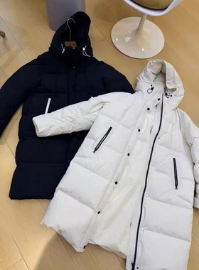 欧洲站2025冬lihua长款时尚百搭连帽羽绒服62193
