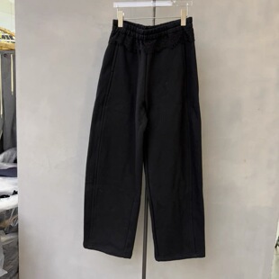 女5061 ph23百搭松紧腰拼接蕾丝宽松加绒休闲裤 欧洲站2025冬季 新款