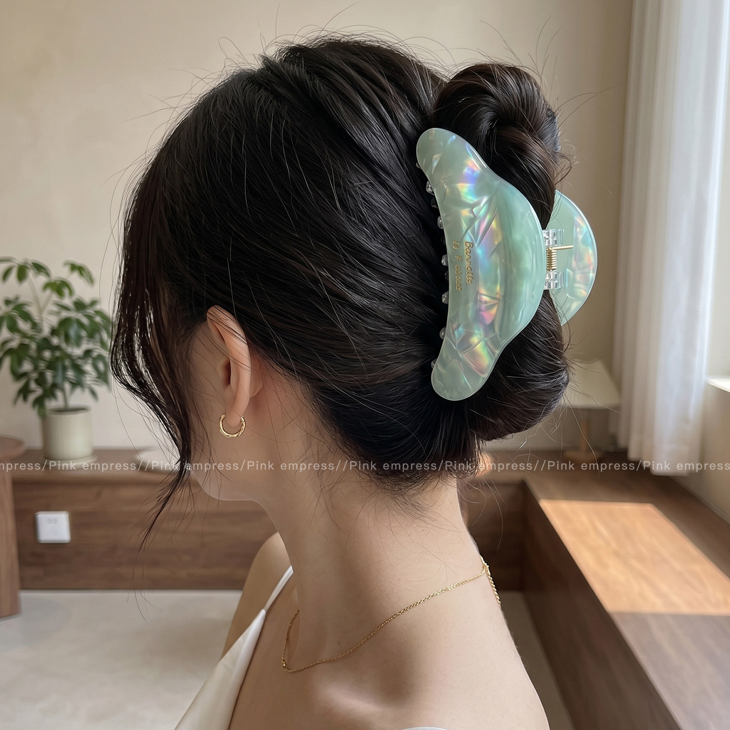 芒果抓夹气质后脑勺发夹高端头发夹子韩系鲨鱼夹发量少头饰饰品mg