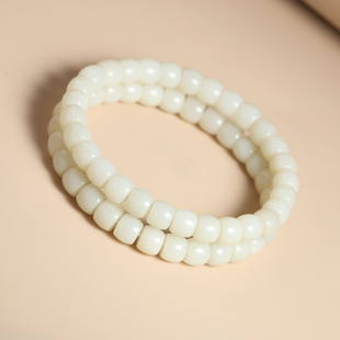 新疆和田玉米达料钢板老料直切珠手串极限弧 7mm手链玉佩将将