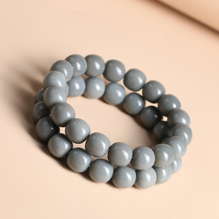 新疆料天然和田玉莫兰迪灰老型珠手串男女款手链玉佩将将