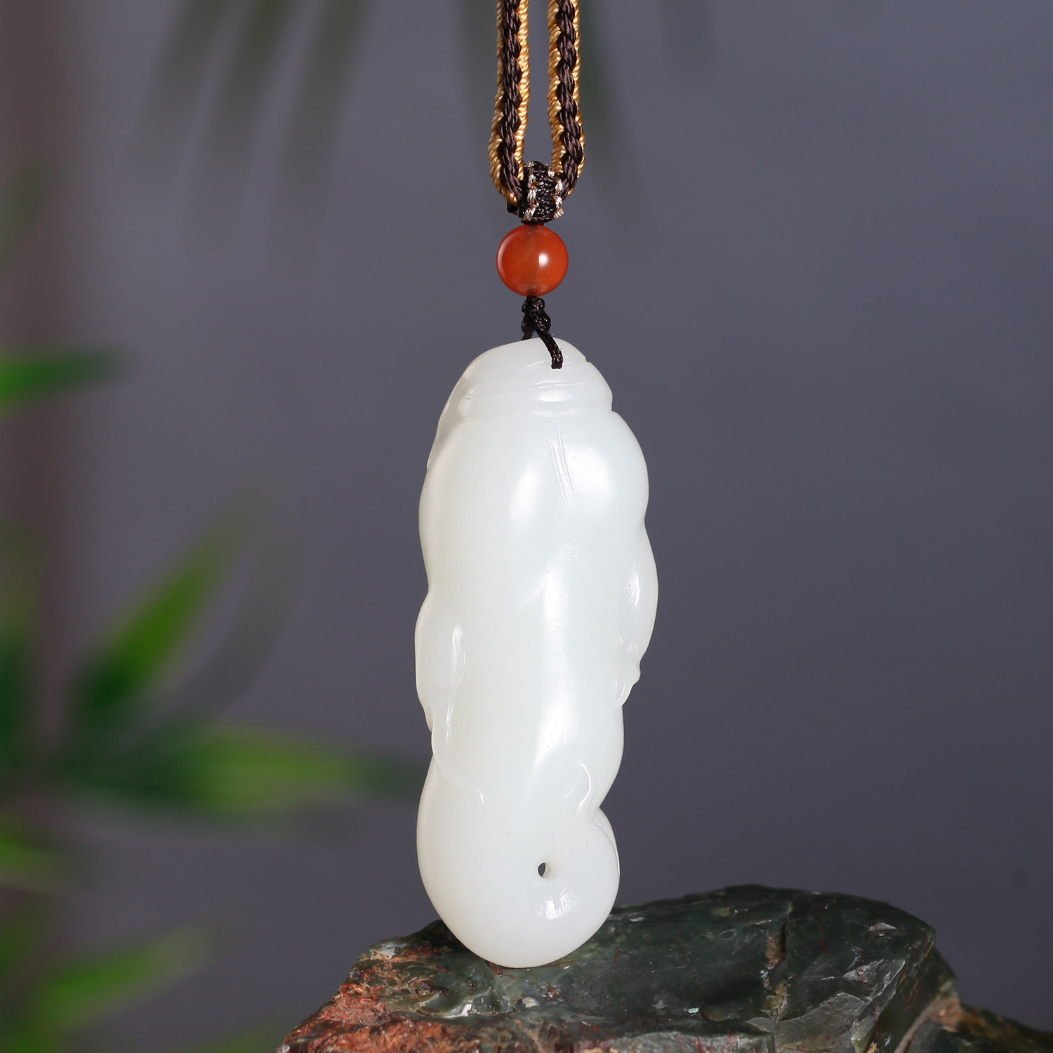 天然和田玉羊脂白玉人参挂件人生如意男女款吊坠玉佩将将