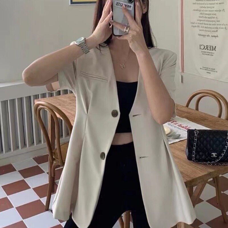 韩国东大门2025新款夏季百搭通勤韩系西装宽松显瘦气质外套开衫