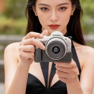 适用佳能R50v相机保护套R100保护壳底座包手腕带可爱配件R100微单