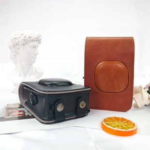 适用于拍立得相机包斜挎皮单肩mini90 保护套收纳复古风皮套