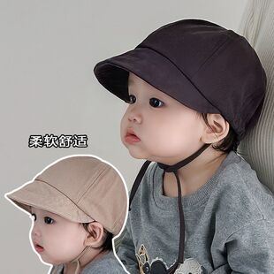 婴儿帽子春秋鸭舌帽小月龄宝宝遮阳帽夏季儿童渔夫帽男女童防晒帽