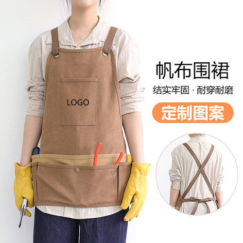 欧美工作服围裙定制金工手作匠人