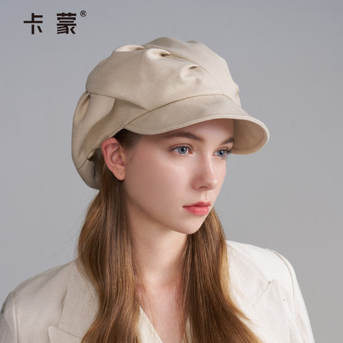 卡蒙褶皱云朵贝雷帽大头围显脸小