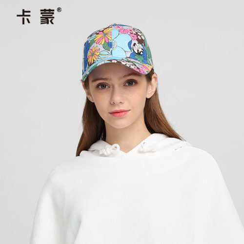 卡蒙全棉彩色印花时尚女生棒球帽