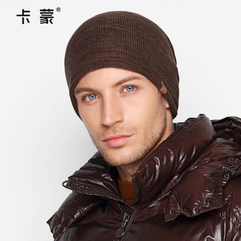 纯棉针织帽男后托堆堆帽韩版潮卷边毛线帽秋冬天户外时尚包头帽