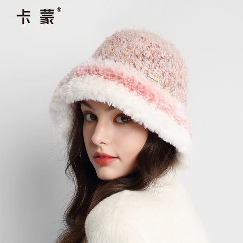 卡蒙冬季手工编织毛线帽可折叠