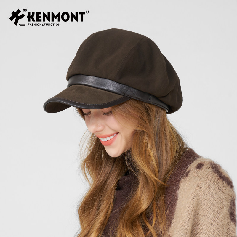 【卷毛推荐】卡蒙新真羊皮护耳贝雷帽女秋冬显脸小美拉德高档加绒