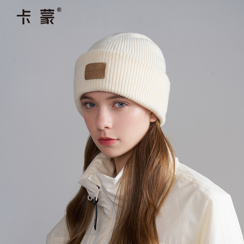 卡蒙100%绵羊毛韩系百搭冷帽