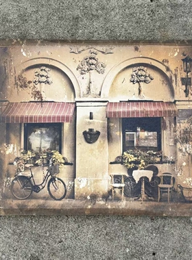美式乡村风棉麻布画装饰画挂画壁饰壁挂 可户外 尺寸56x46cm