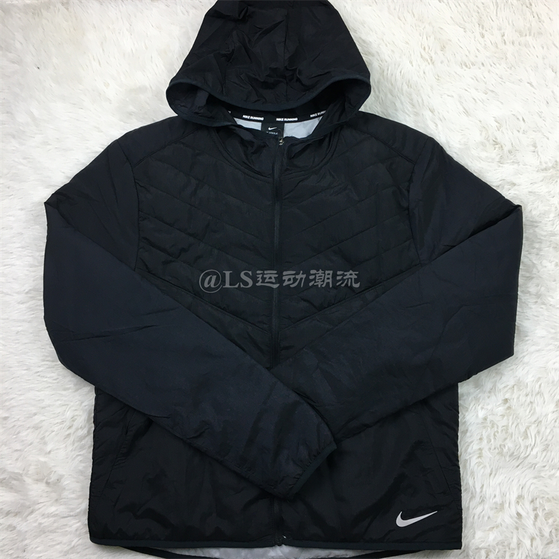 Nike耐克防风保暖连帽运动跑步拼接棉服外套男反光夜视DJ0570-010