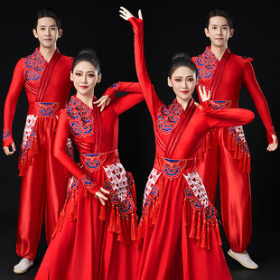 新款开场舞打鼓演出服扇子舞伴舞秧歌服威风锣鼓服舞龙舞狮表演服