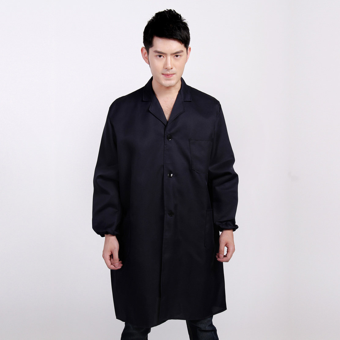 蓝大褂工作服 加厚兰大衣定做 订做广告仓库食品搬运工蓝色清洁服