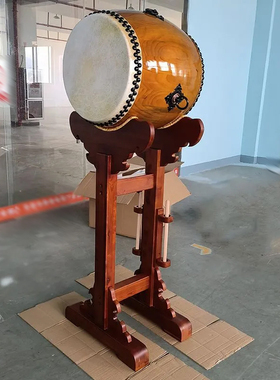 高档台湾立式圆形大鼓牛皮鼓毛皮鼓白皮鼓实木鼓架战鼓法器乐器
