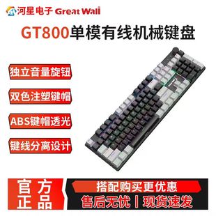 GreatWall 800机械键盘104键透光电竞游戏机RGB青轴械键盘 长城GT