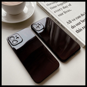 适用苹果16手机壳15pro新款 14promax亮面iPhone光面13硅胶软壳12防摔11保护套plus高级感mini黑色XsMax全包xr