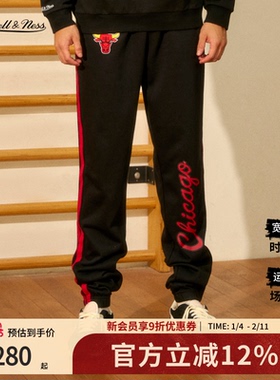 mitchell&ness卫裤湖人公牛经典简约重磅保暖御寒运动长裤男MN
