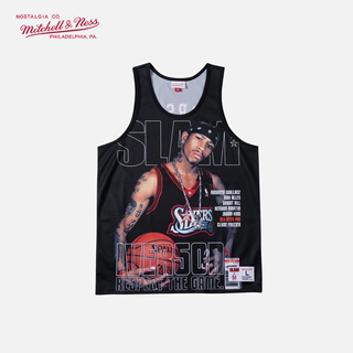 Mitchell&Ness x Slam杂志款76人艾弗森SW复古球衣篮球服网眼背心