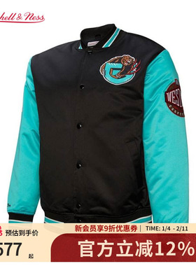 mitchell&ness夹克潮流缎面防风保暖御寒立领运动棒球外套男MN